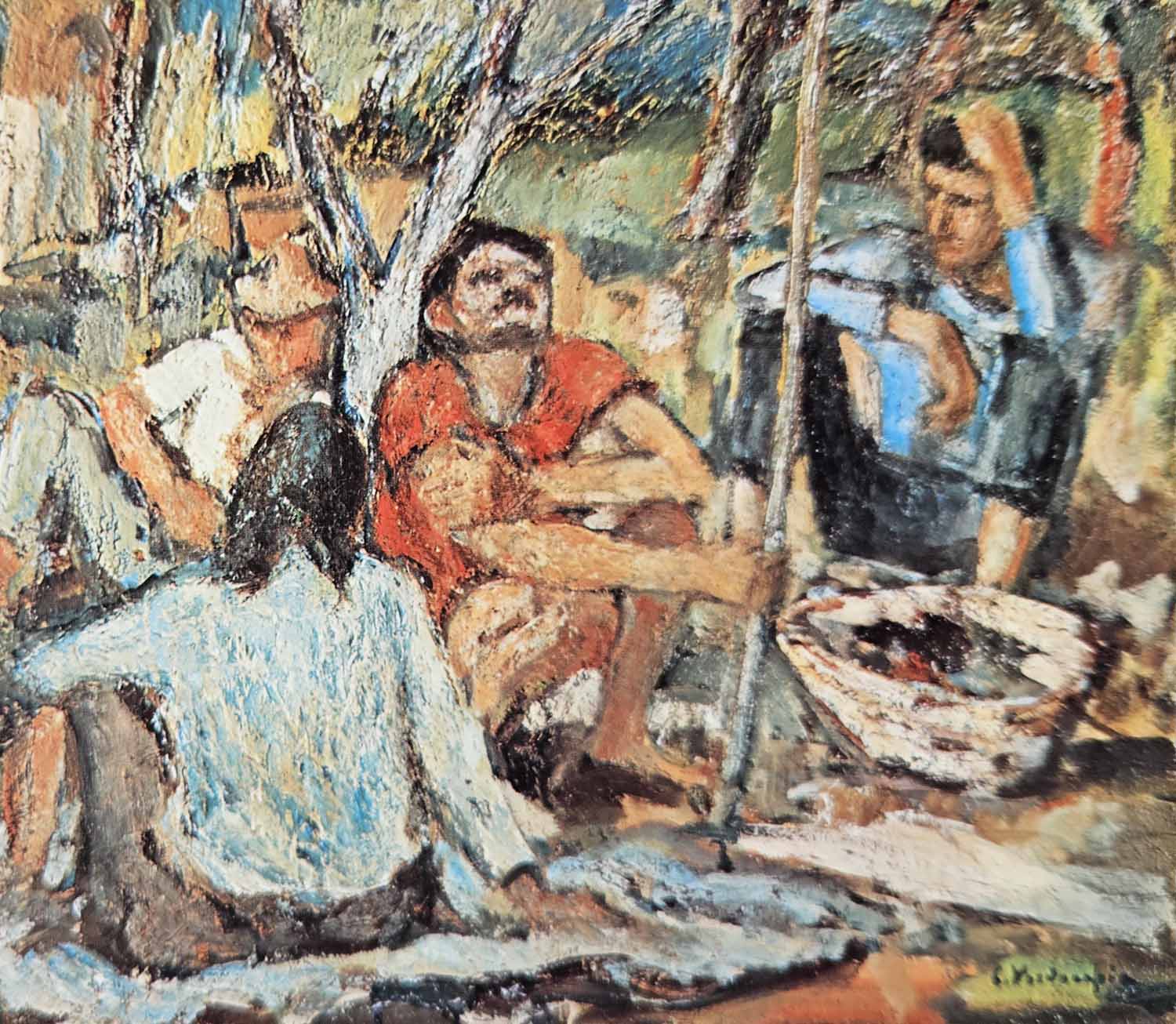 Contadini nel frutteto