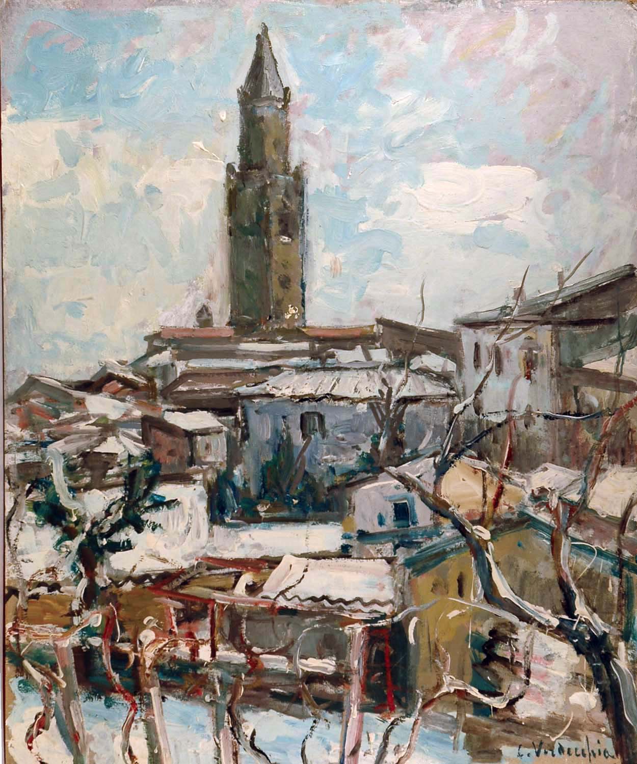Veduta di Atri innevata