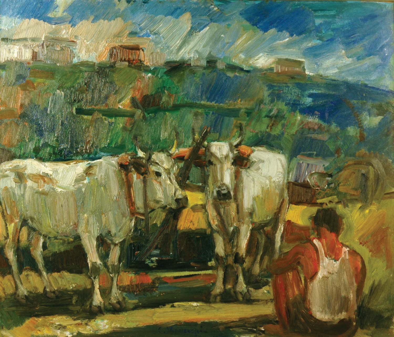 Buoi e contadino