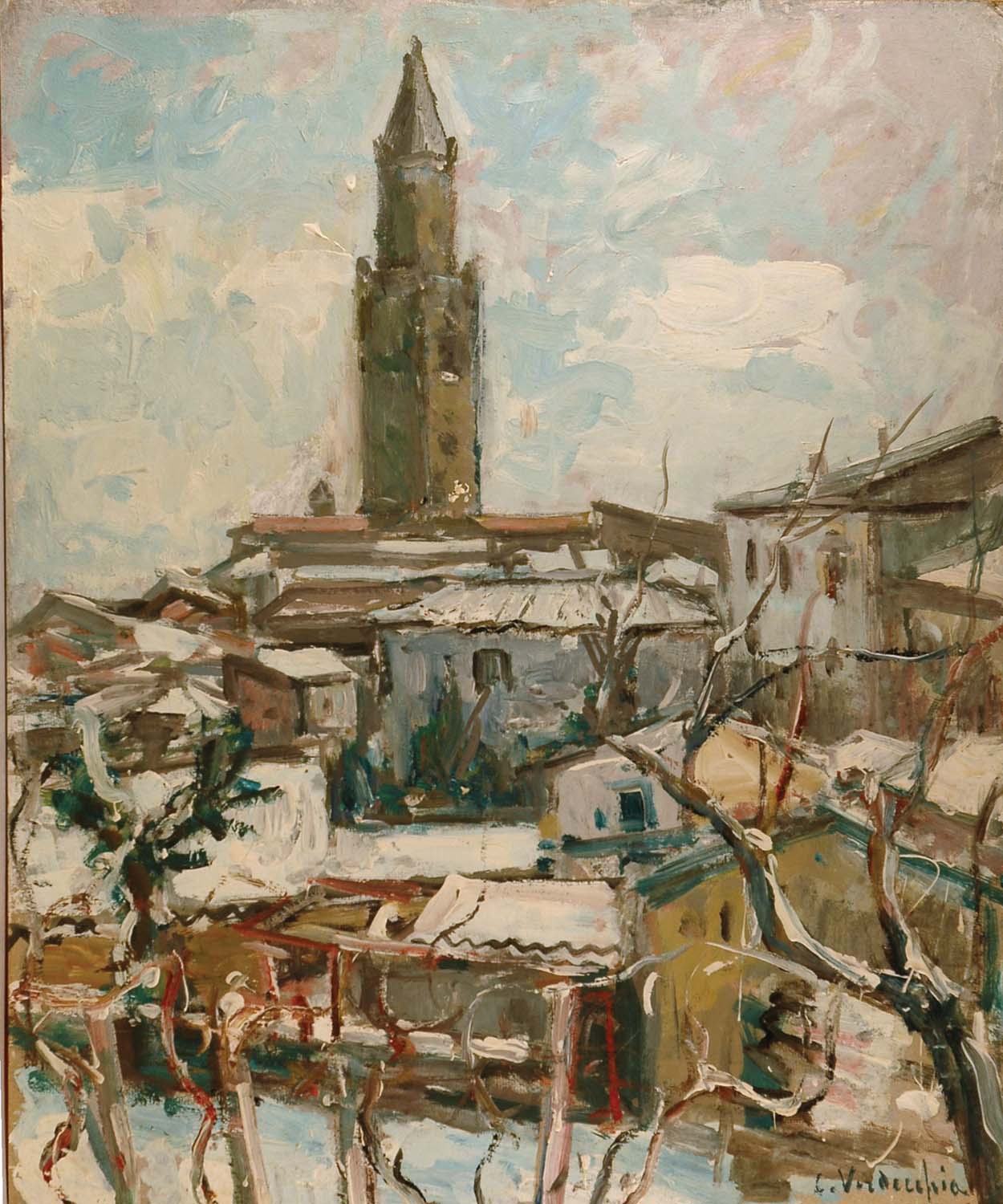 Veduta di Atri innevata
